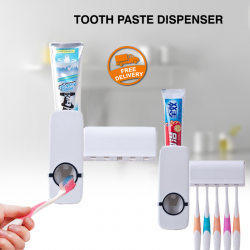 Automatic Toothpaste Dispenser 5 Toothbrush Holder Stand Set Wall Mount Rack, TM2000
